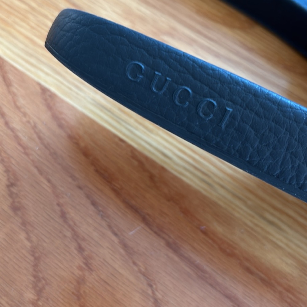 Gucci Slides Black Rubber Size 41 Unisex - Picture 3 of 8